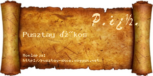 Pusztay Ákos névjegykártya